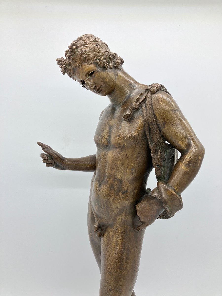 Antique Bronze Narcissus 62 Cm Grand Tour Italy 19th Pompeii Naples -photo-2