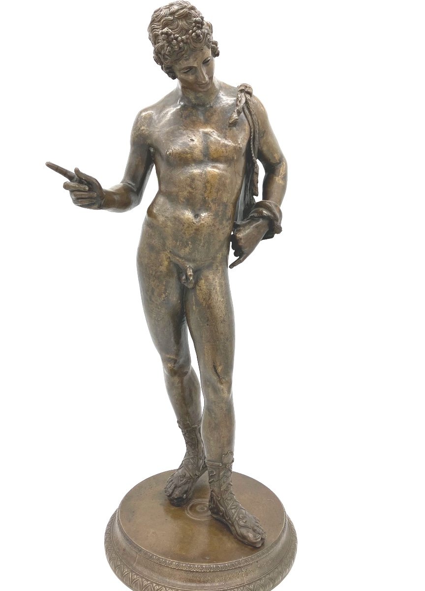 Antique Bronze Narcissus 62 Cm Grand Tour Italy 19th Pompeii Naples -photo-4