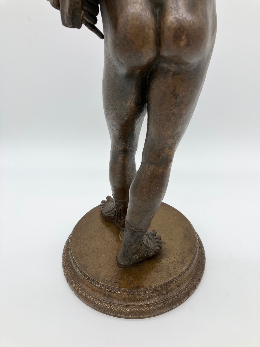 Antique Bronze Narcissus 62 Cm Grand Tour Italy 19th Pompeii Naples -photo-8