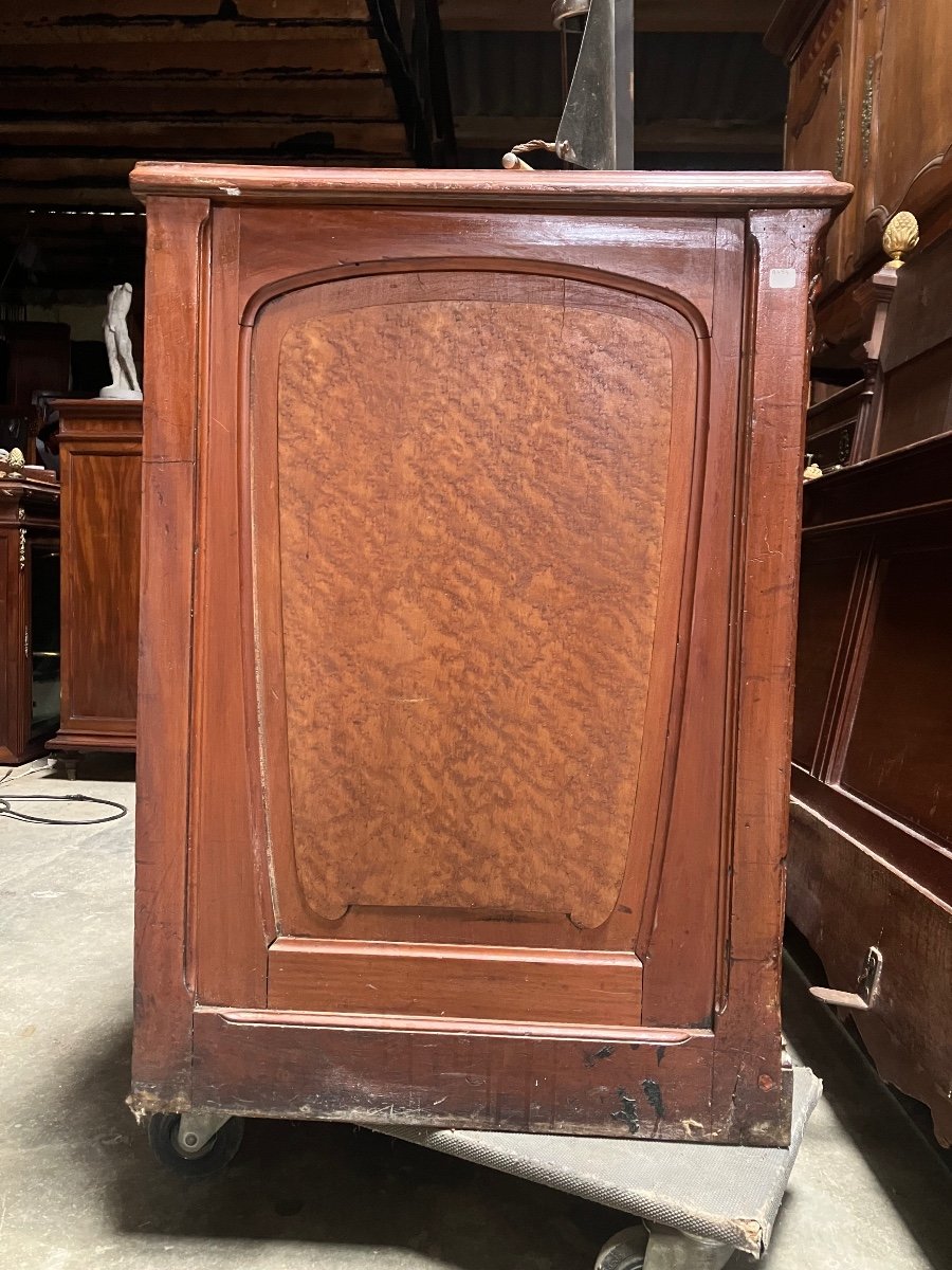 Large Art Nouveau Drawer Unit 2 Meter Sideboard Counter In Mahogany-photo-7