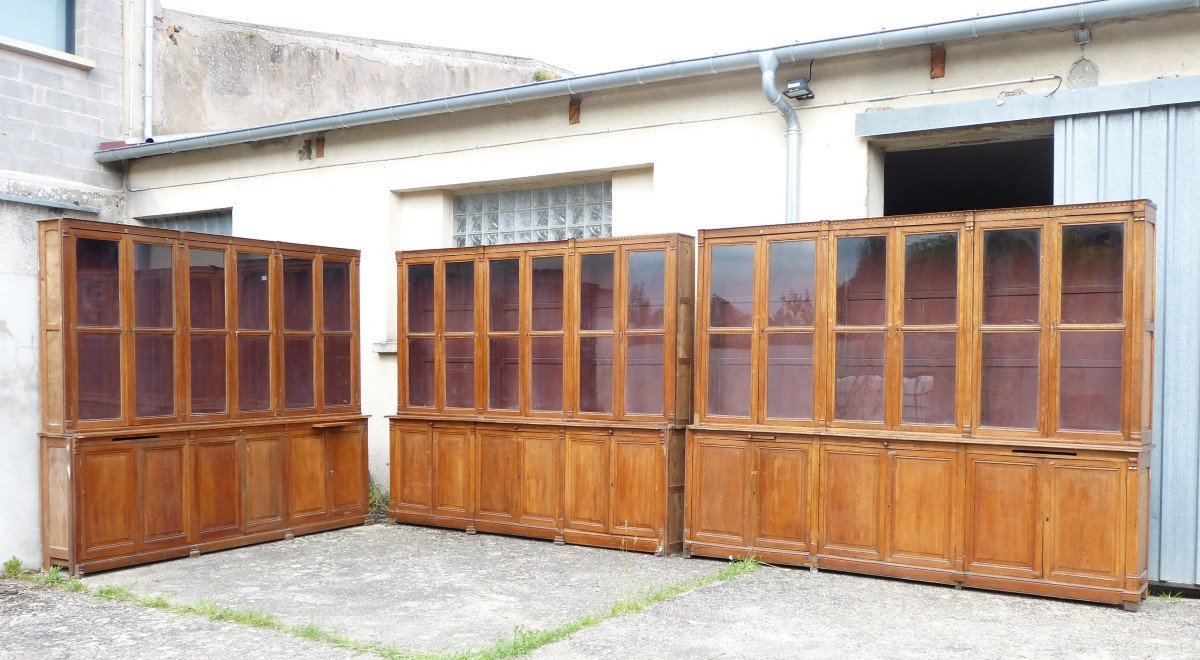 Ensemble De Vitrine Bibliothèque Boiserie De Magasin Agencement En Chêne Meuble De Métier