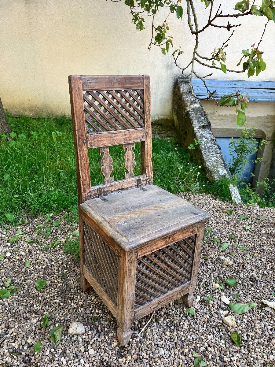 Rare Petite Chaise De Montagne Garde-manger à Clair Voie 