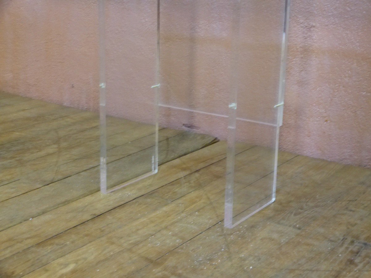 David Lange Transparent Furniture Bookcase Shelving In Invisible Plexiglas And Glass-photo-2
