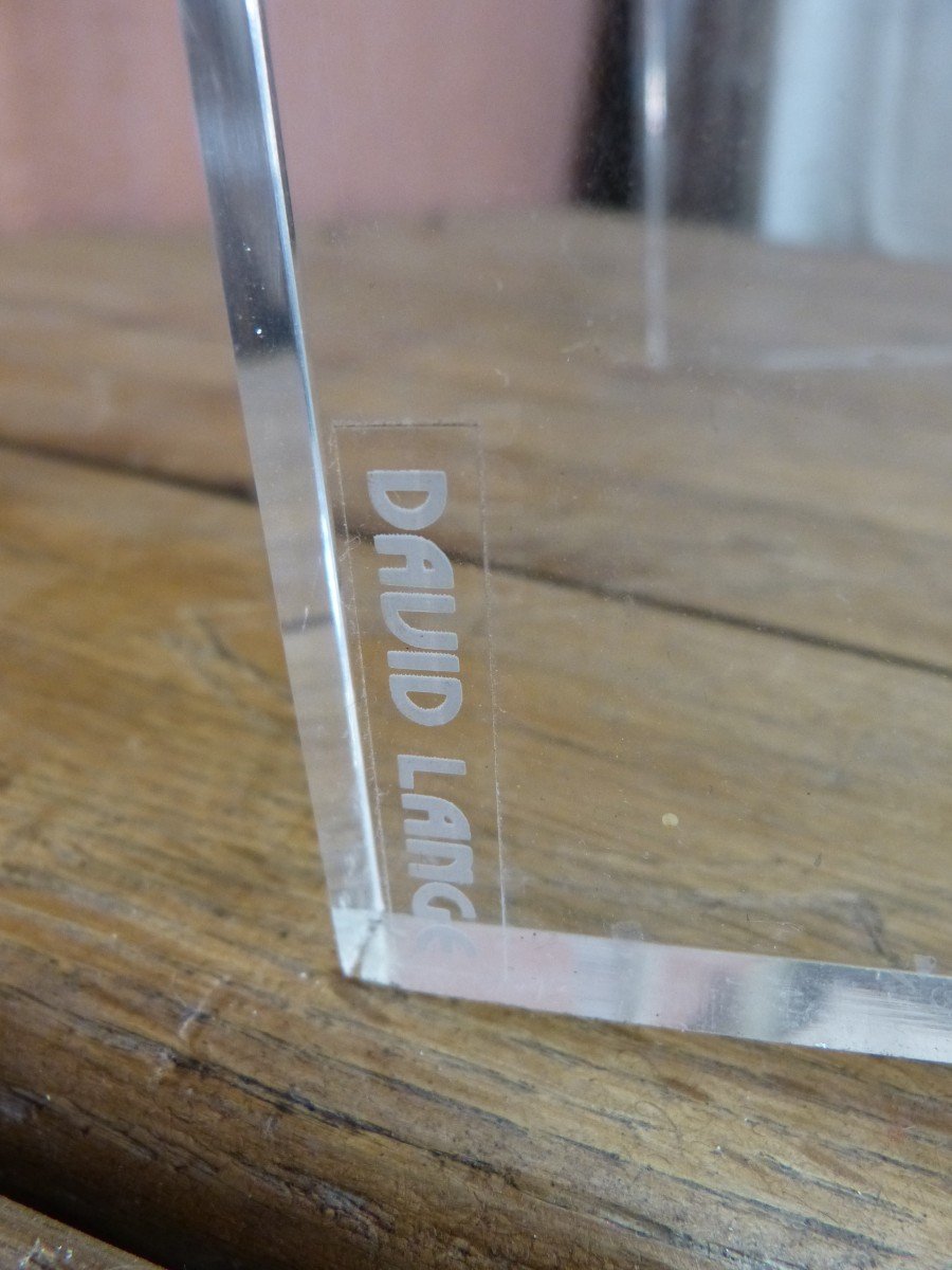 David Lange Transparent Furniture Bookcase Shelving In Invisible Plexiglas And Glass-photo-7