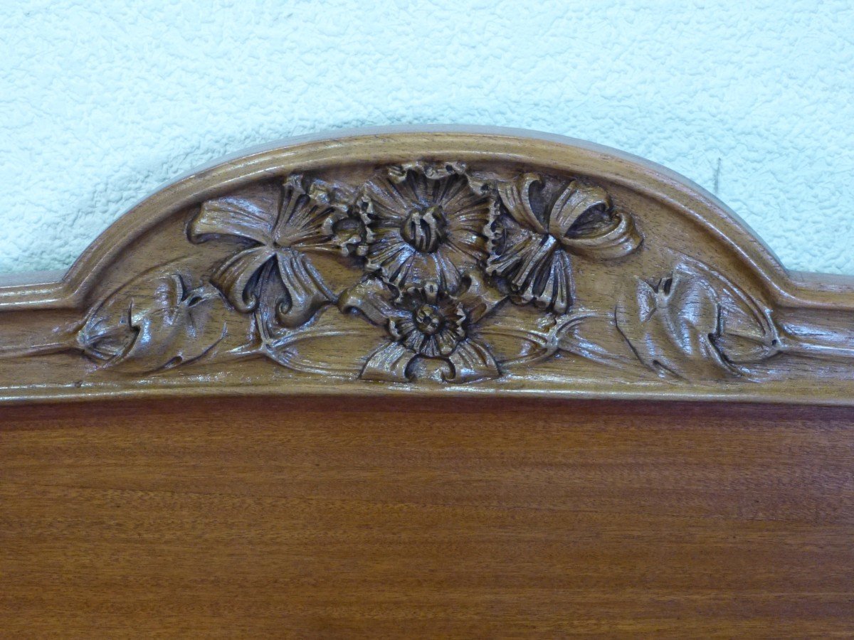 Art Nouveau Desk With Clematis Blond Mahogany Majorelle Ecole De Nancy-photo-2