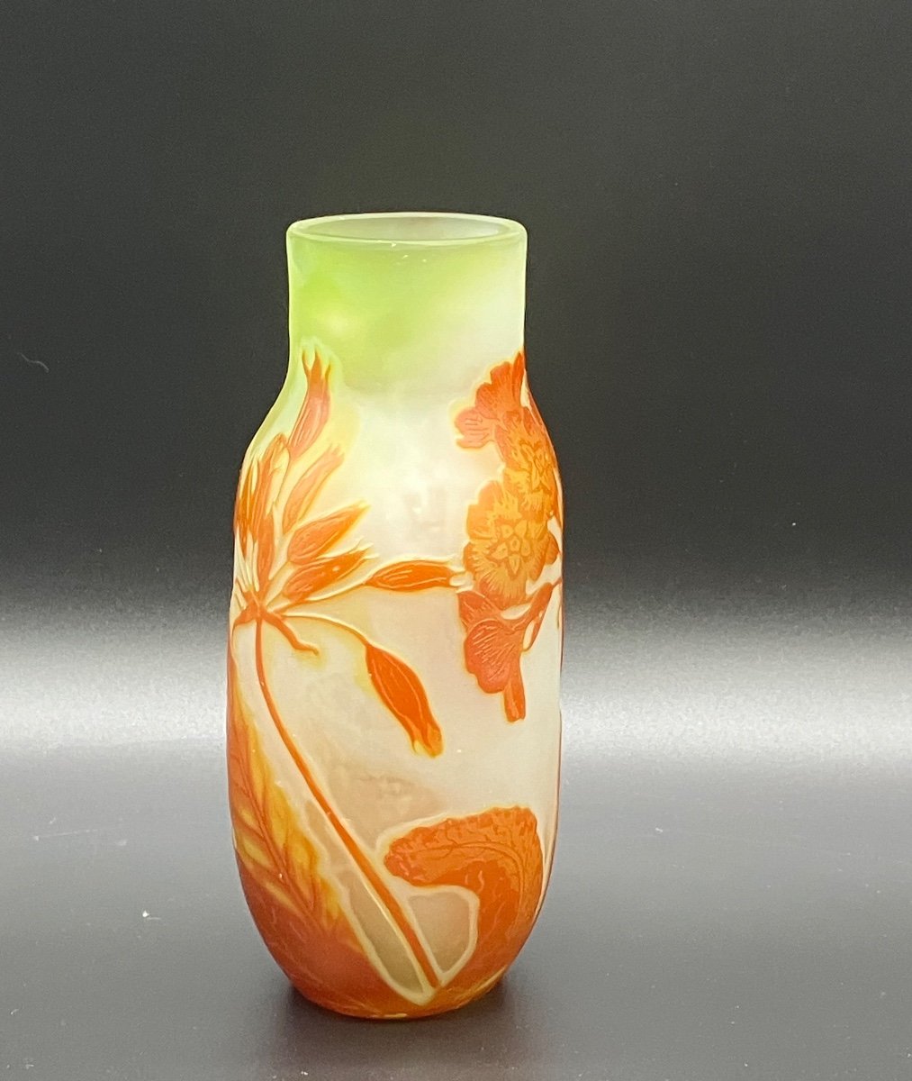 émile Gallé Art Nouveau Vase With Umbelles 19.5 Cm-photo-4