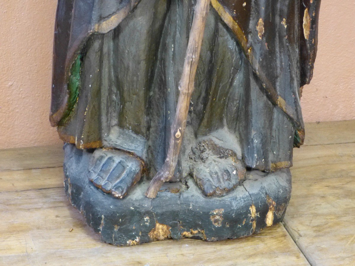 Importate Wooden Statue 156 Cm Saint Pellerin Saint James The Greater 17_18th -photo-4