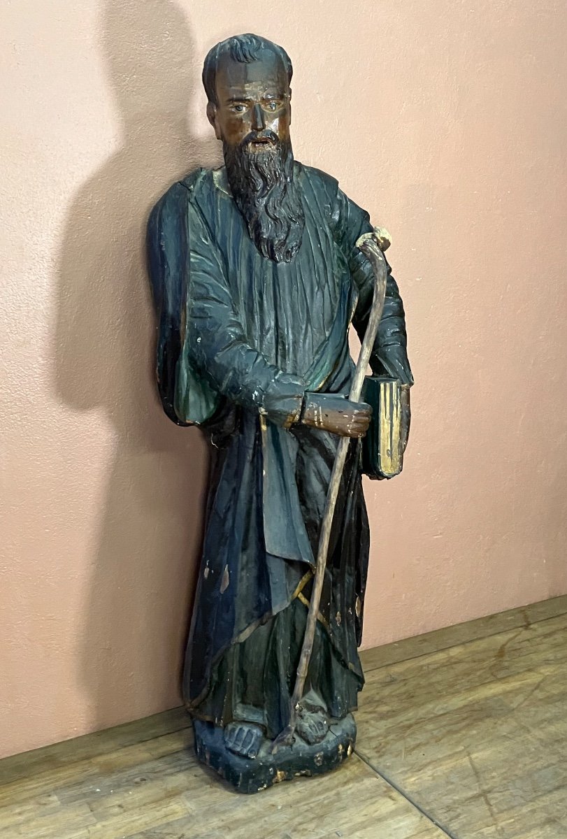 Importate Wooden Statue 156 Cm Saint Pellerin Saint James The Greater 17_18th 