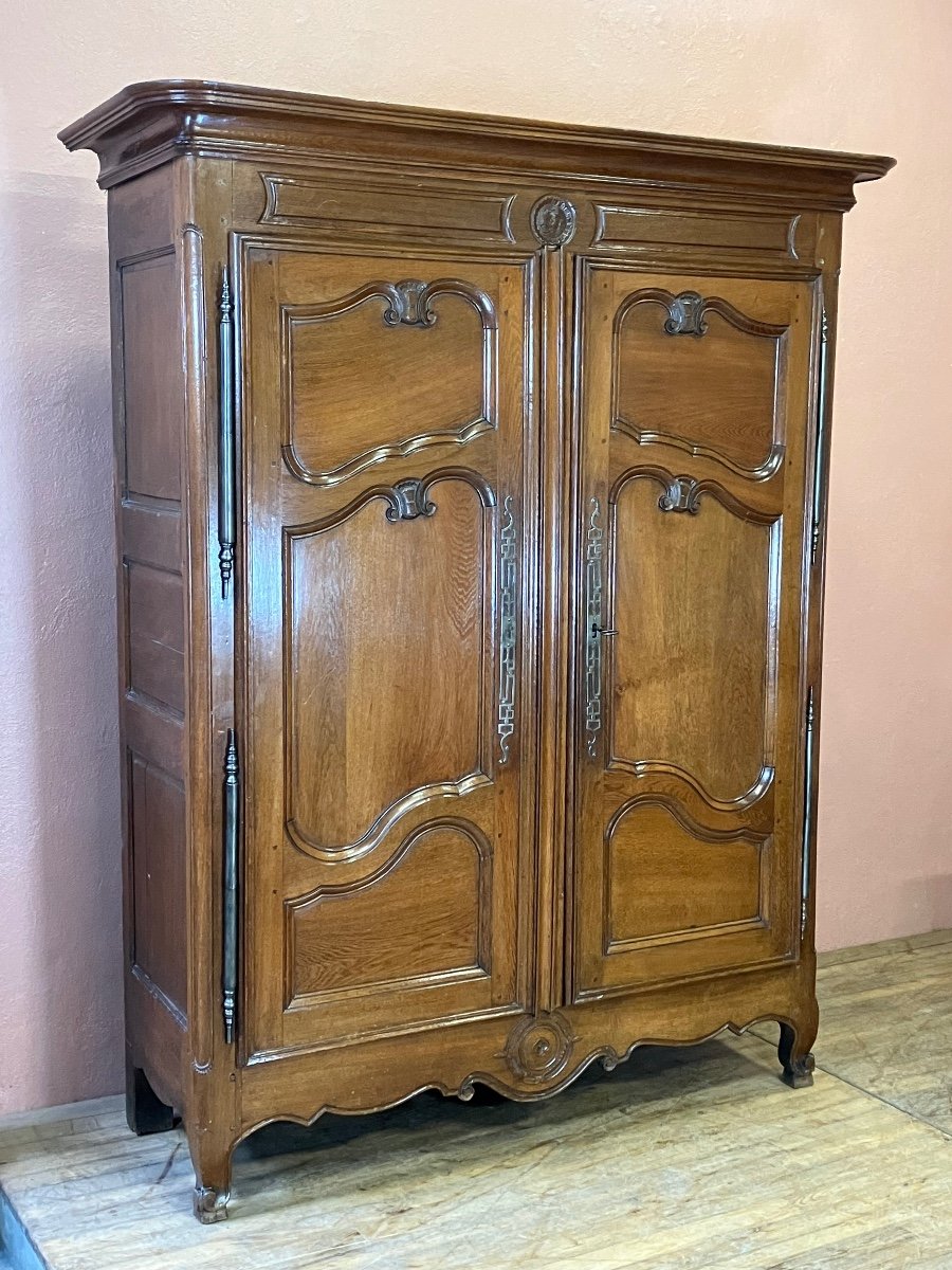 Belle Petite Armoire Vosgienne 202 cm En Chêne Début 19eme Vosges Lorraine -photo-2