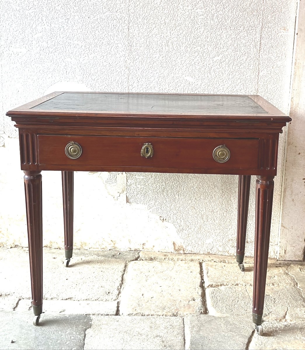 Louis 16 Architect Mahogany Tronchin Table -photo-2