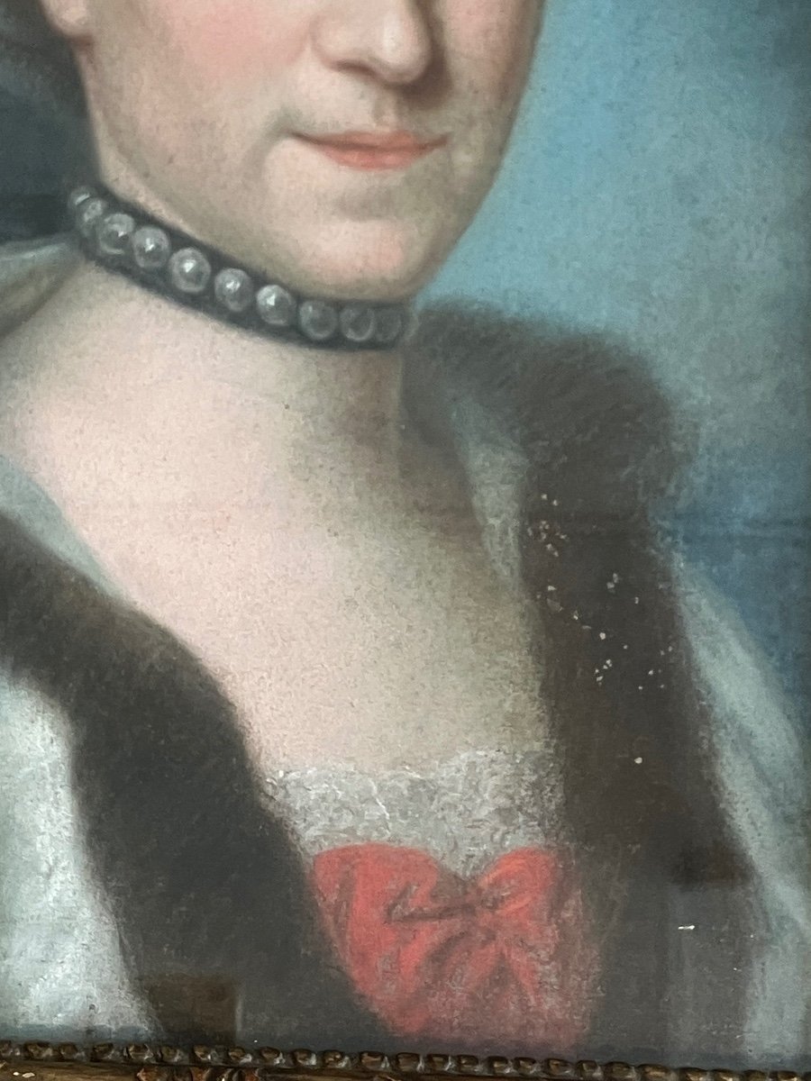 Paire De Pastels 18eme Prince Princesse Custine Lorraine Stanislas -photo-5