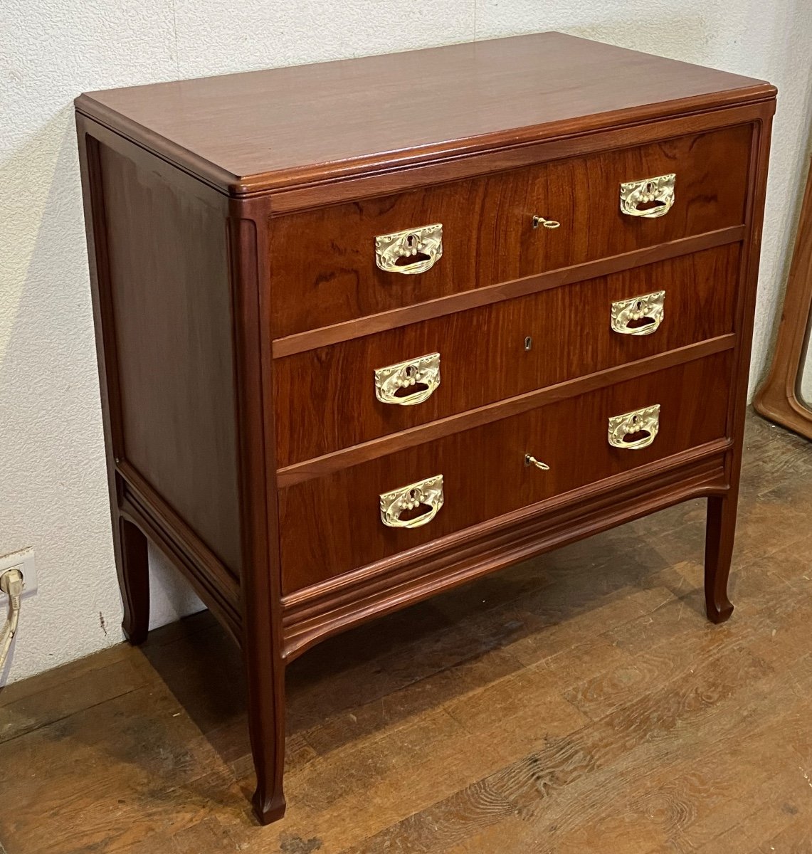 Small Art Nouveau Gauthier Poinsignon Mahogany Chest Of Drawers