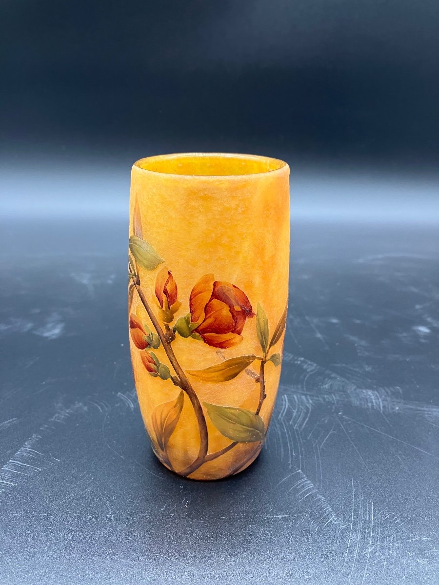 Daum Beautiful Art Nouveau Plum Blossom Vase  -photo-3