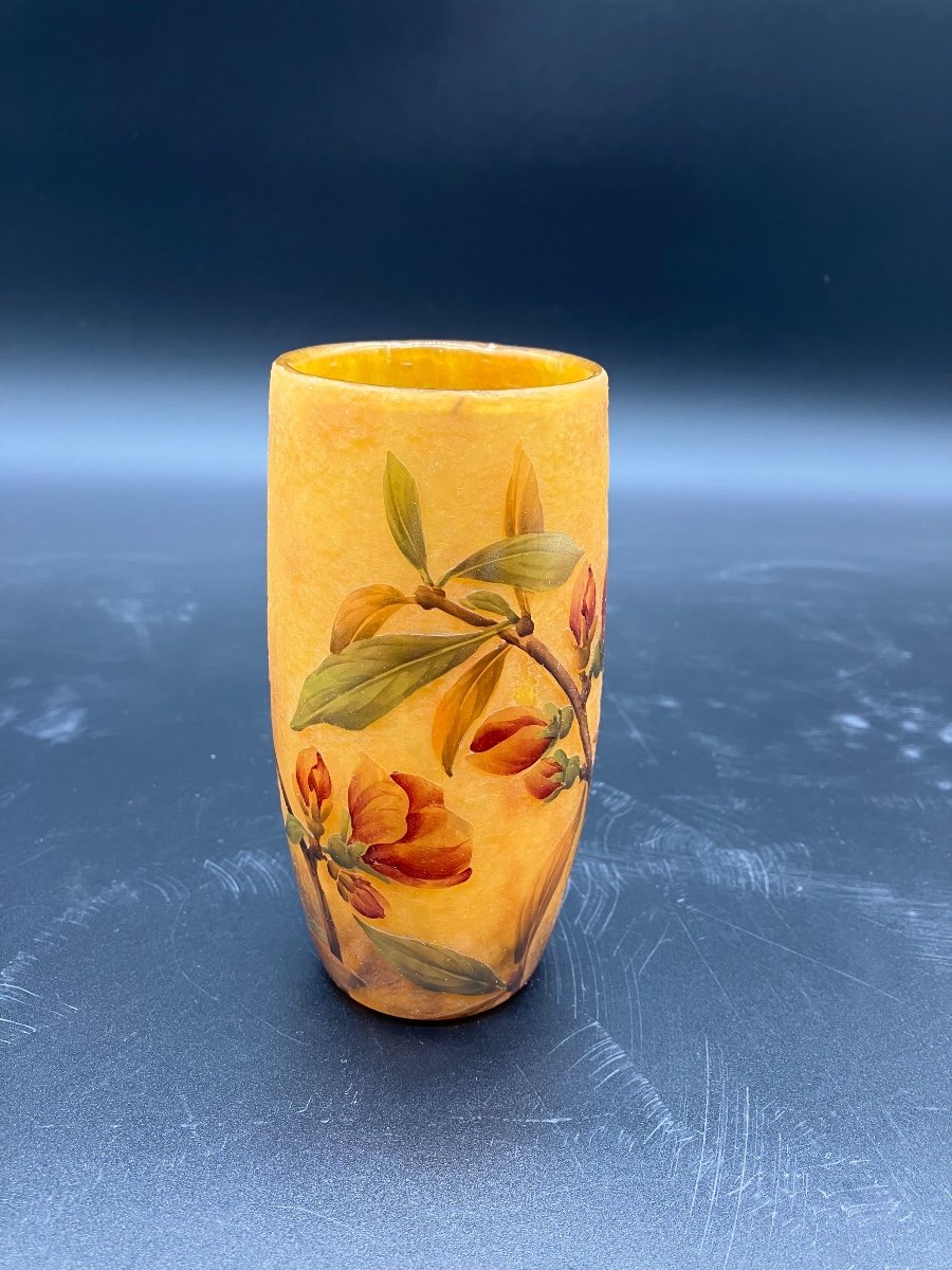 Daum Beautiful Art Nouveau Plum Blossom Vase  -photo-4