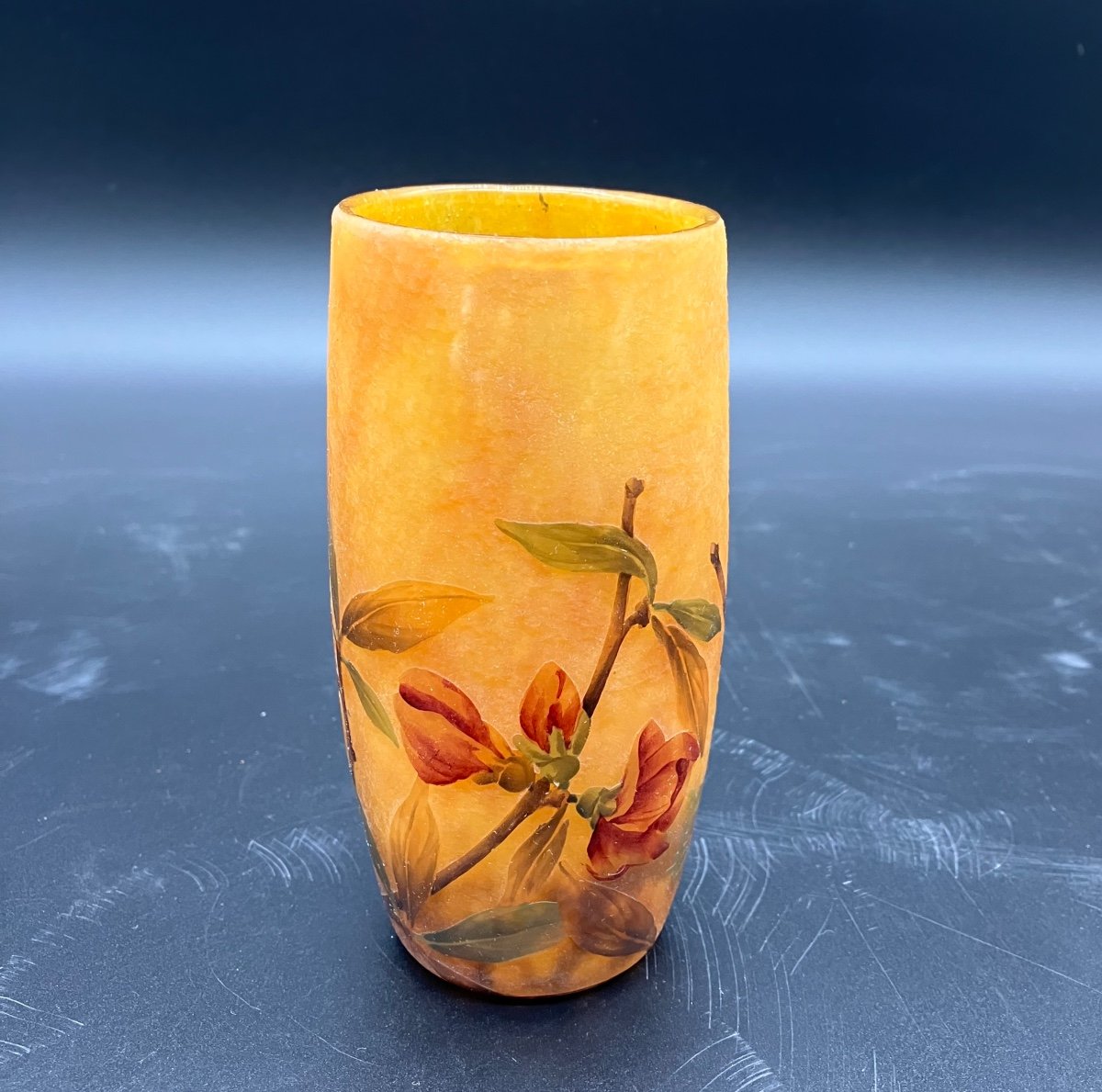 Daum Beautiful Art Nouveau Plum Blossom Vase  -photo-2