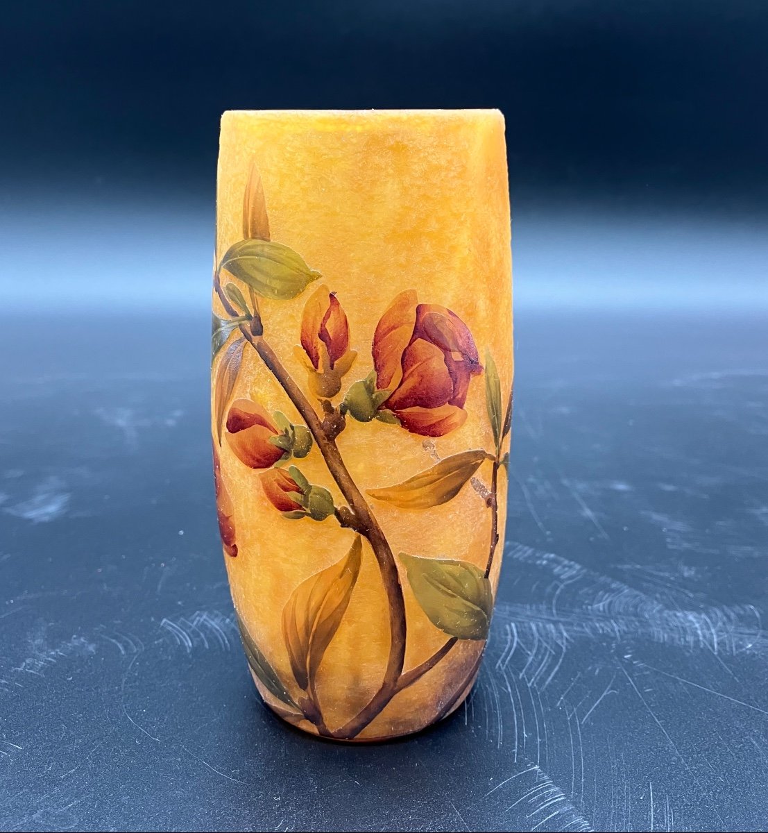 Daum Beautiful Art Nouveau Plum Blossom Vase  -photo-4