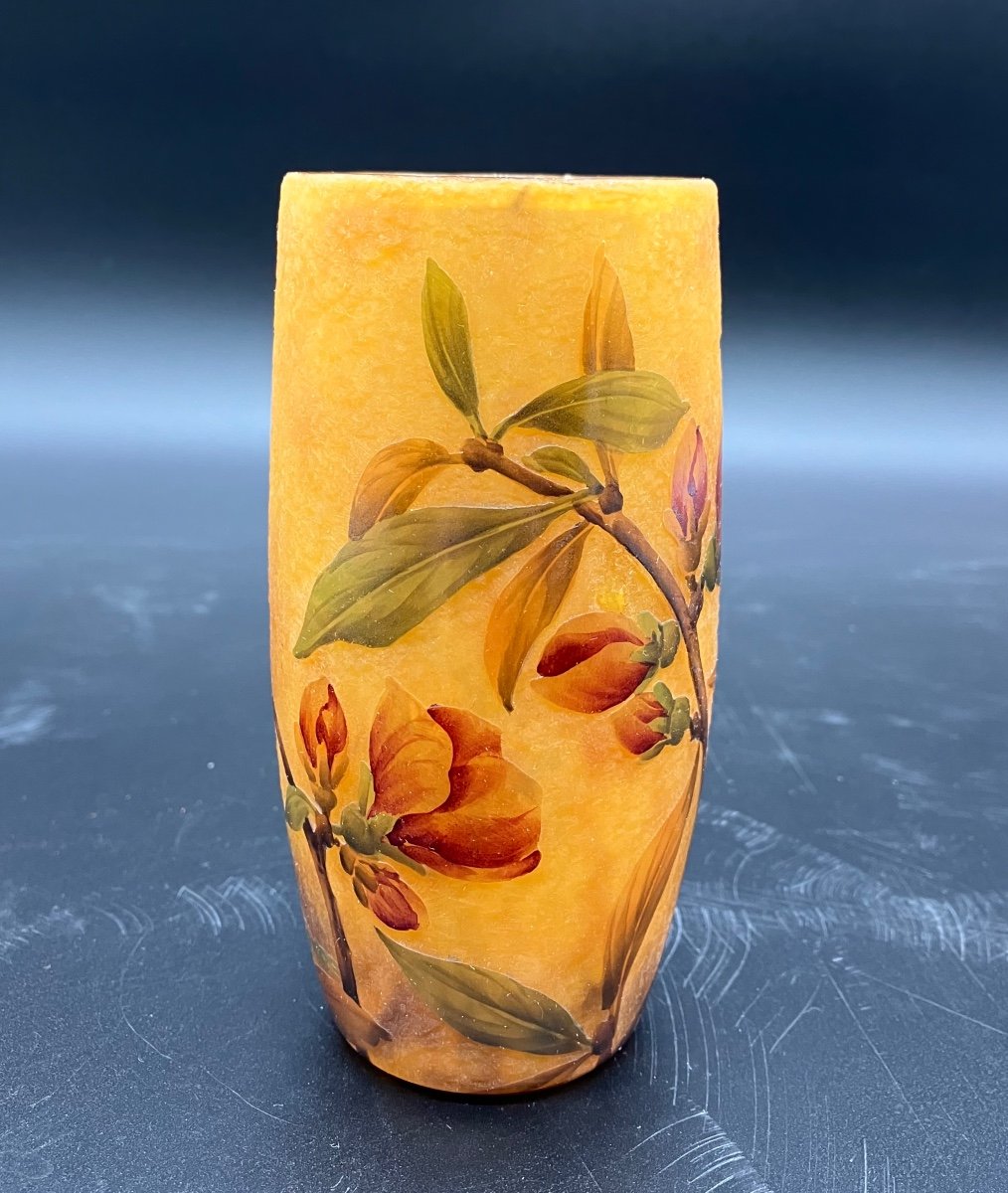 Daum Beautiful Art Nouveau Plum Blossom Vase  