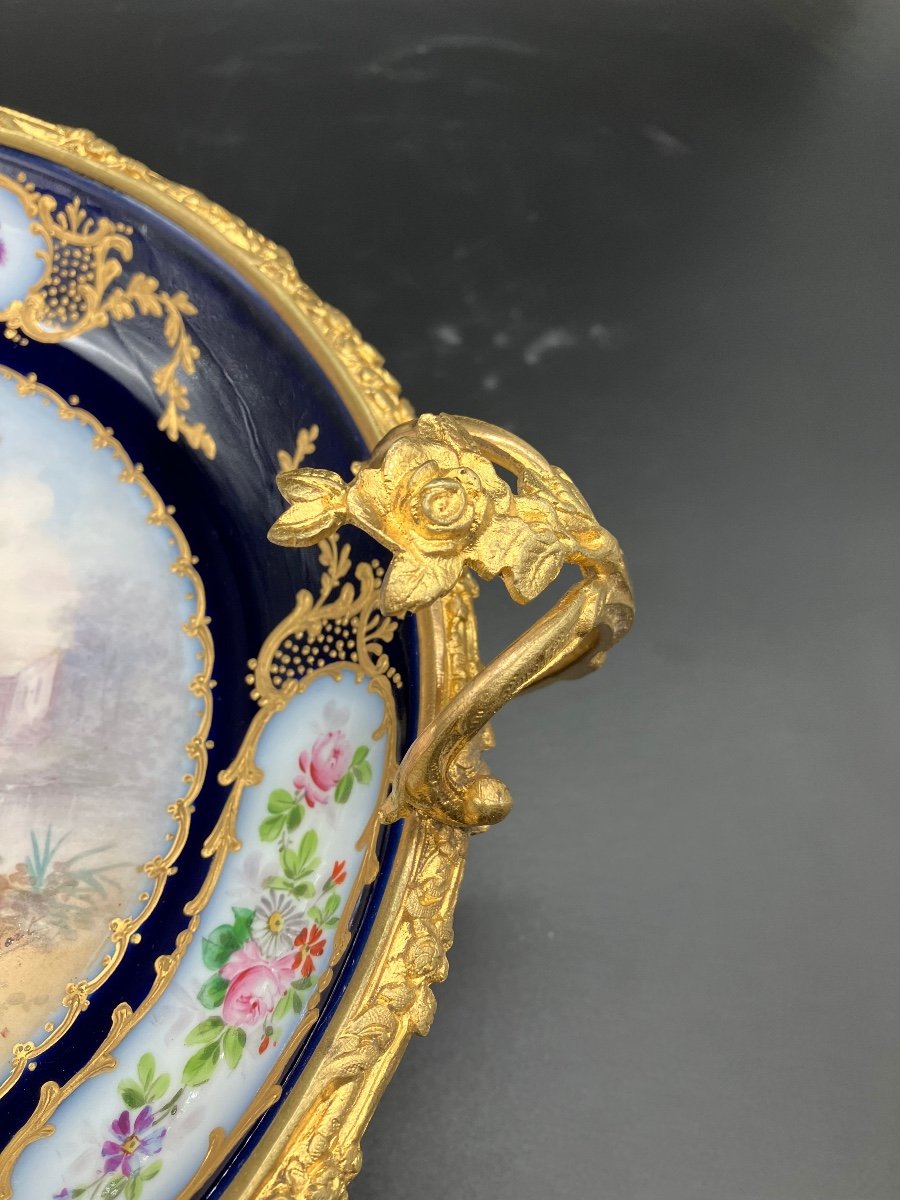 Sèvres Napoleon III Porcelain Cup Gilt Bronze Frame -photo-3