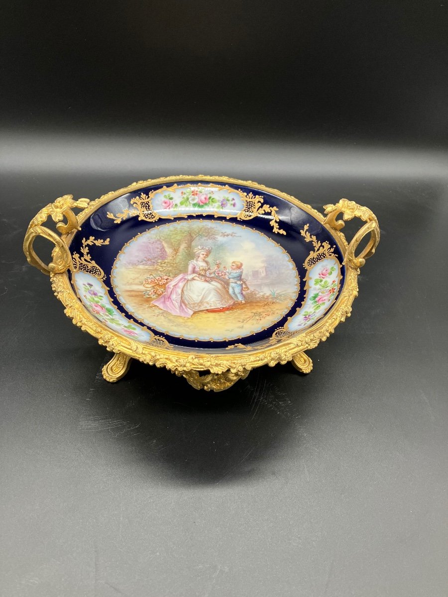 Sèvres Napoleon III Porcelain Cup Gilt Bronze Frame -photo-8