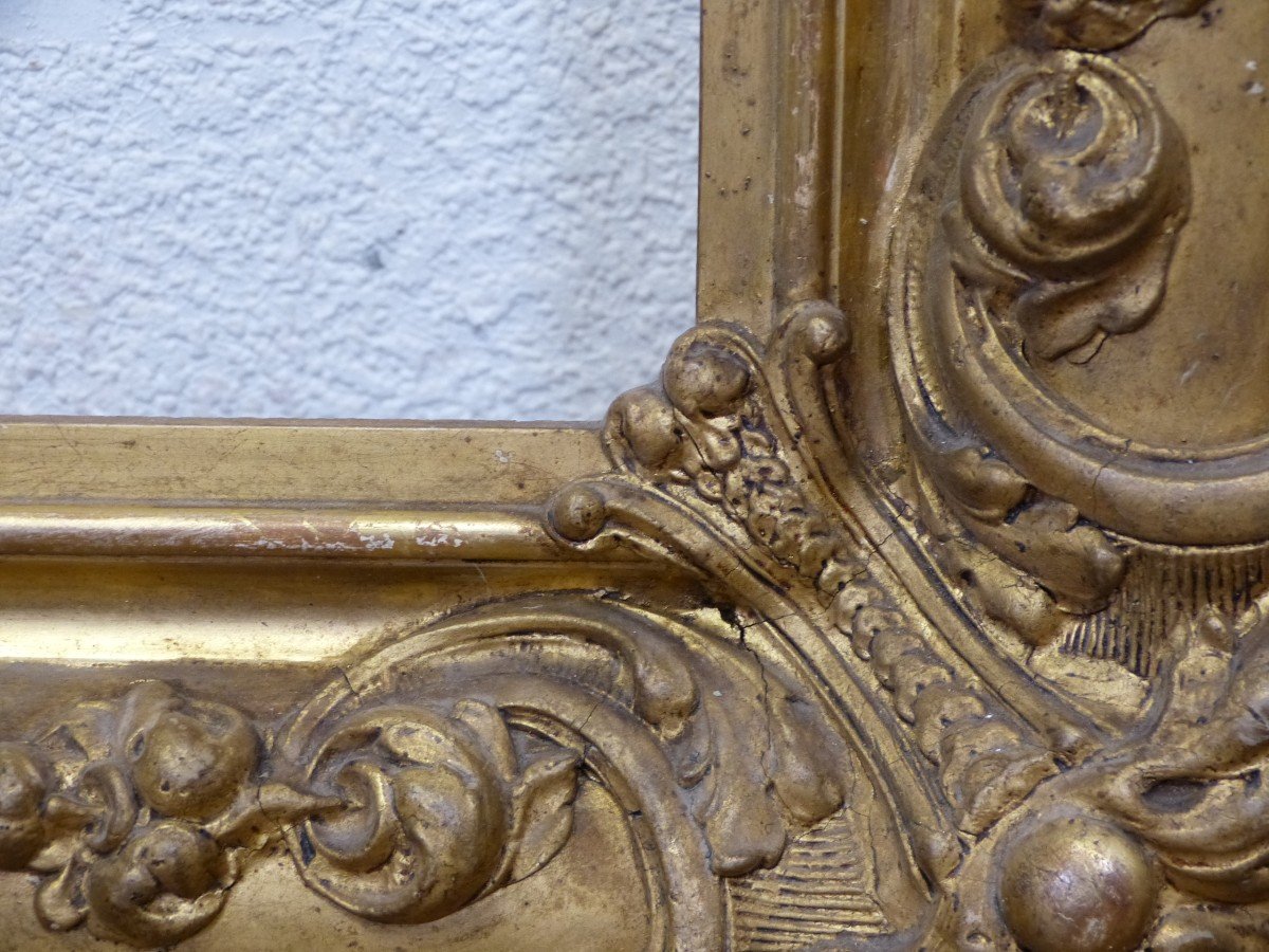 Large 19th Century Gilded Wooden Frame For 57 X 68.5 Cm Chassis-photo-1