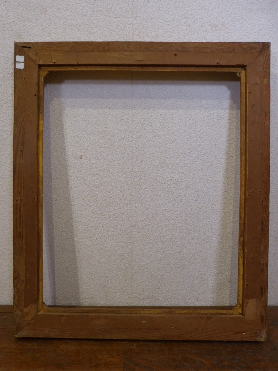 Large 19th Century Gilded Wooden Frame For 57 X 68.5 Cm Chassis-photo-2