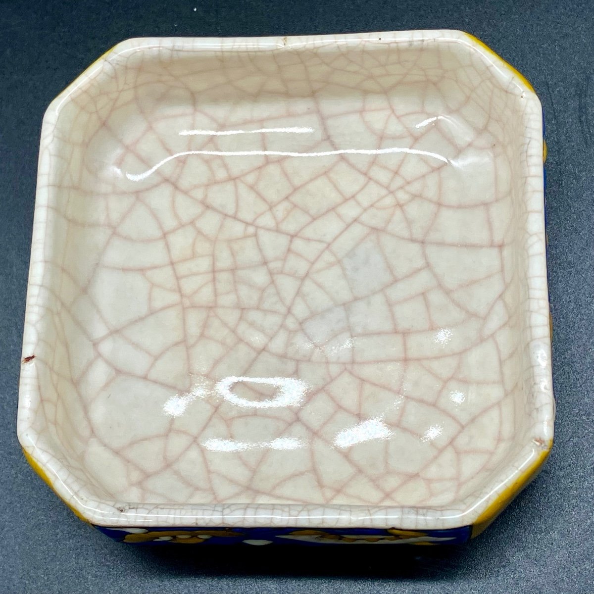 Longwy Art Deco Box Cracked Earthenware Candy Box -photo-3