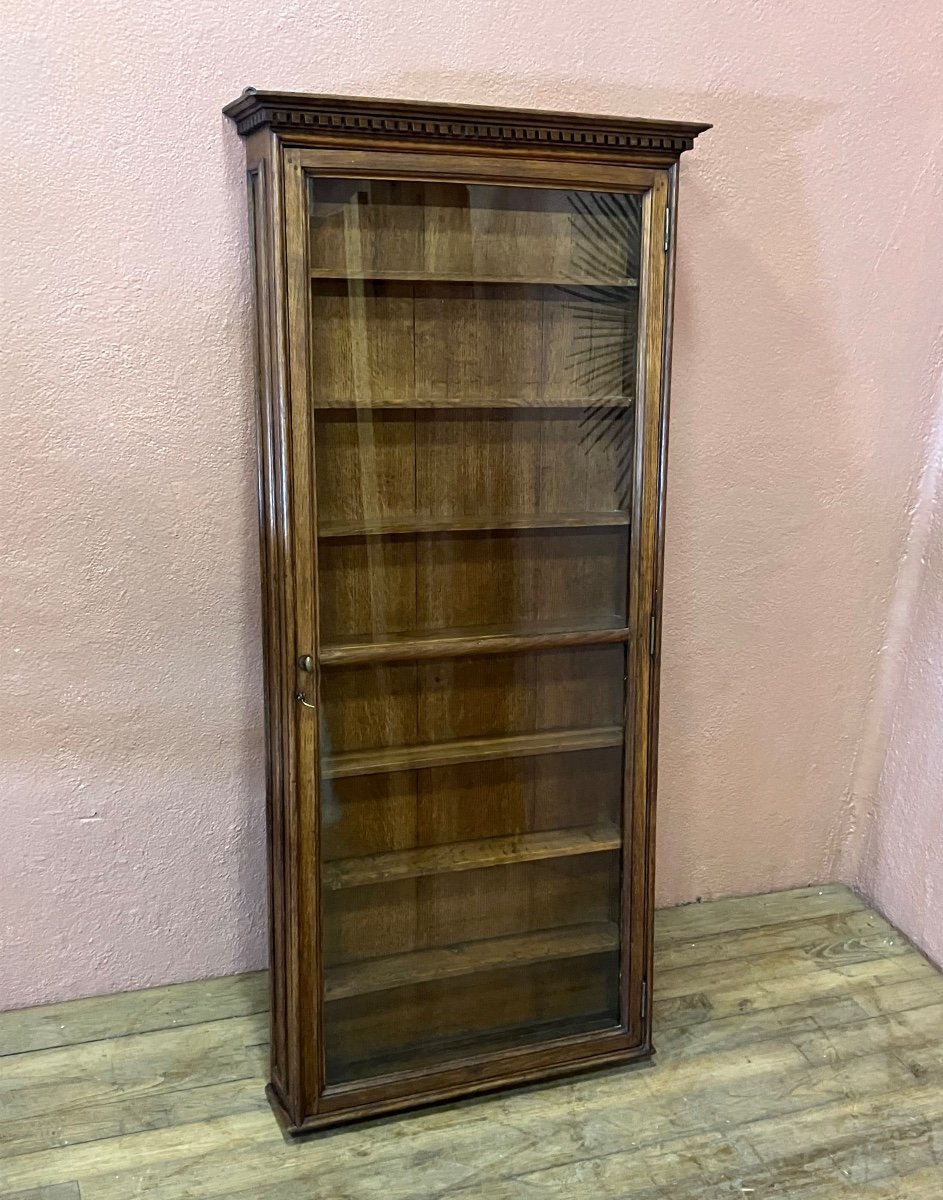 Small Oak Collector's Wall Display Case 