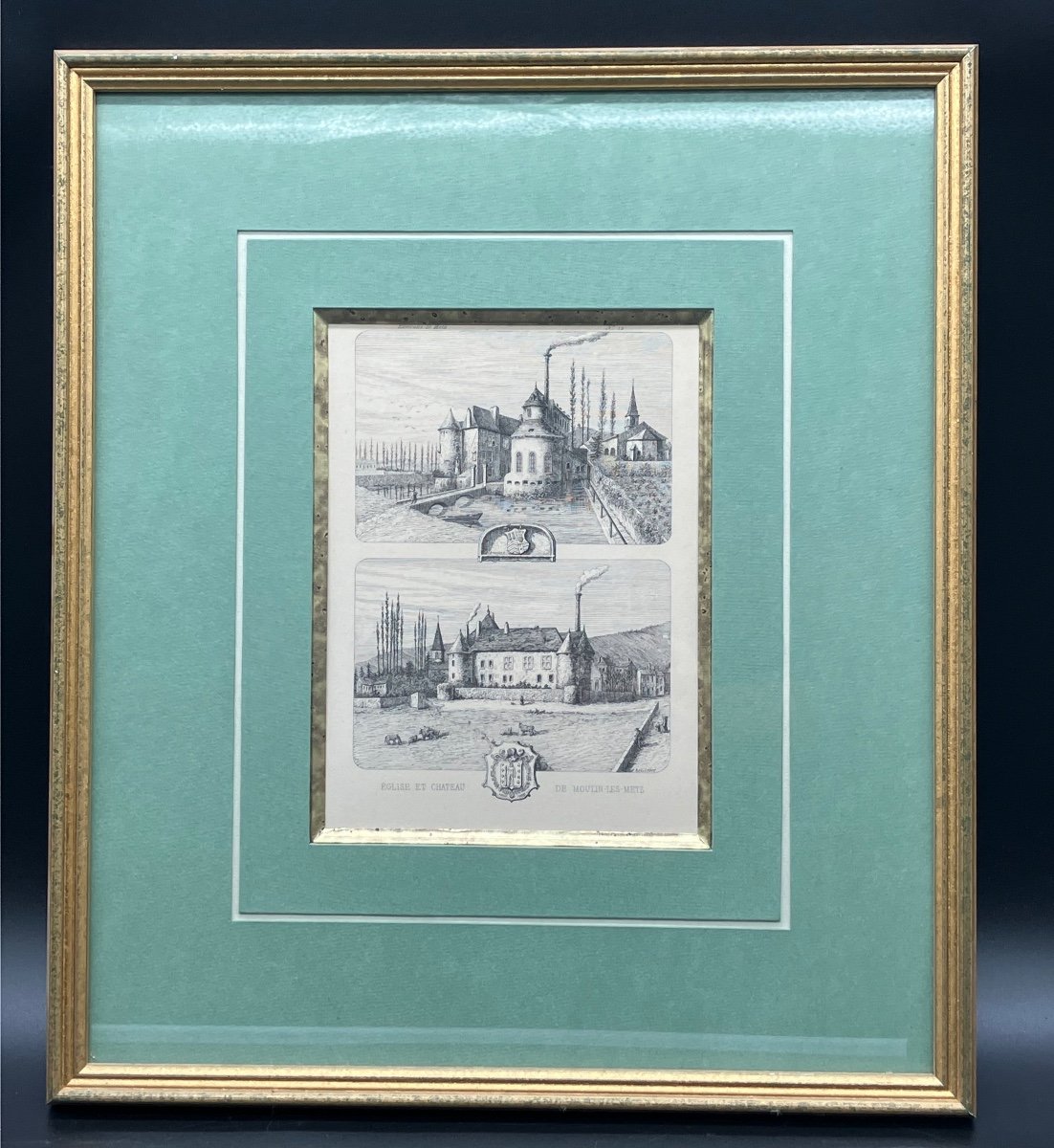 Series Of 5 Framed Engravings Views Of The Surroundings Of Metz-photo-4