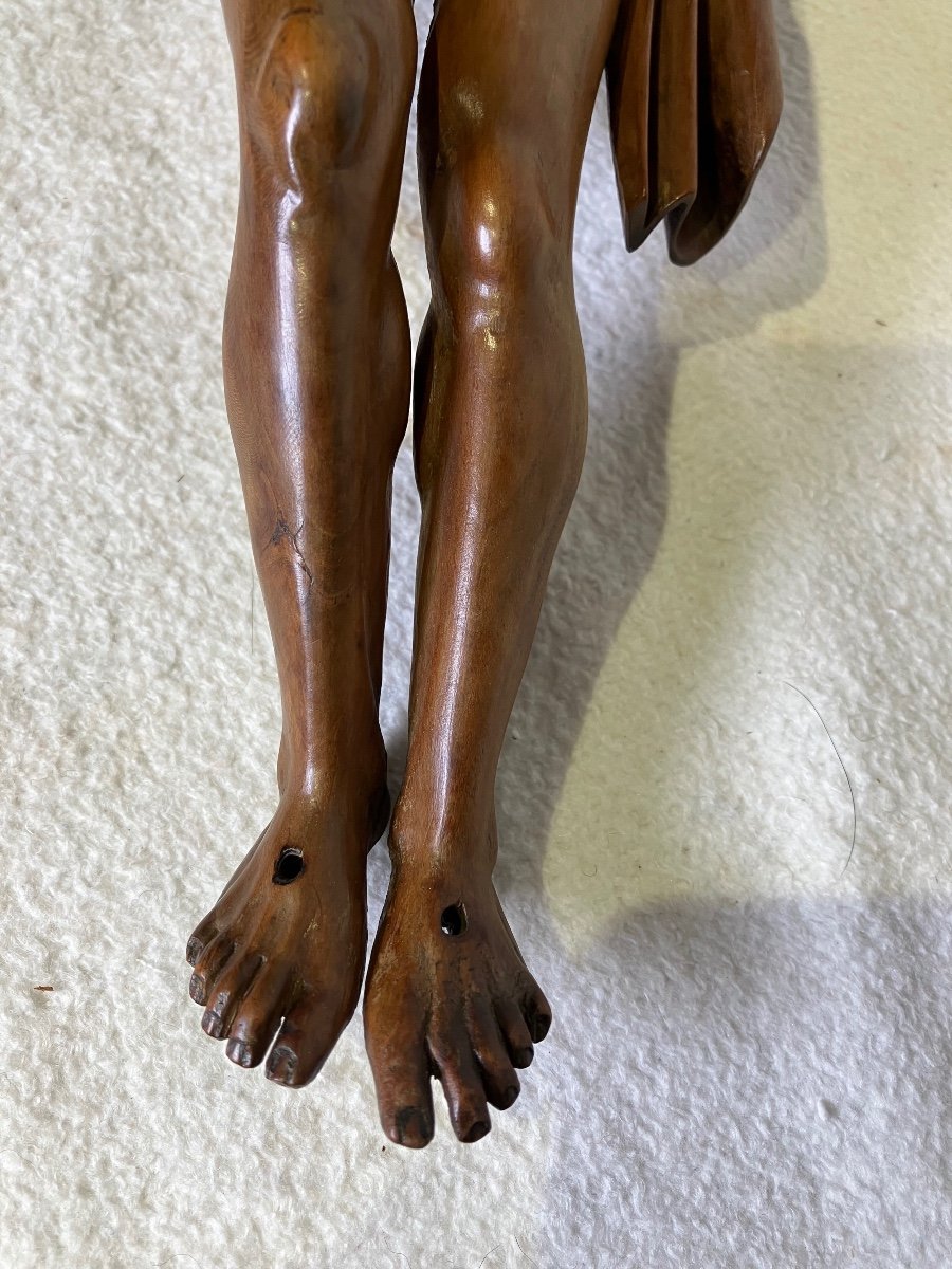 Wooden Christ 17th 42 Cm-photo-4