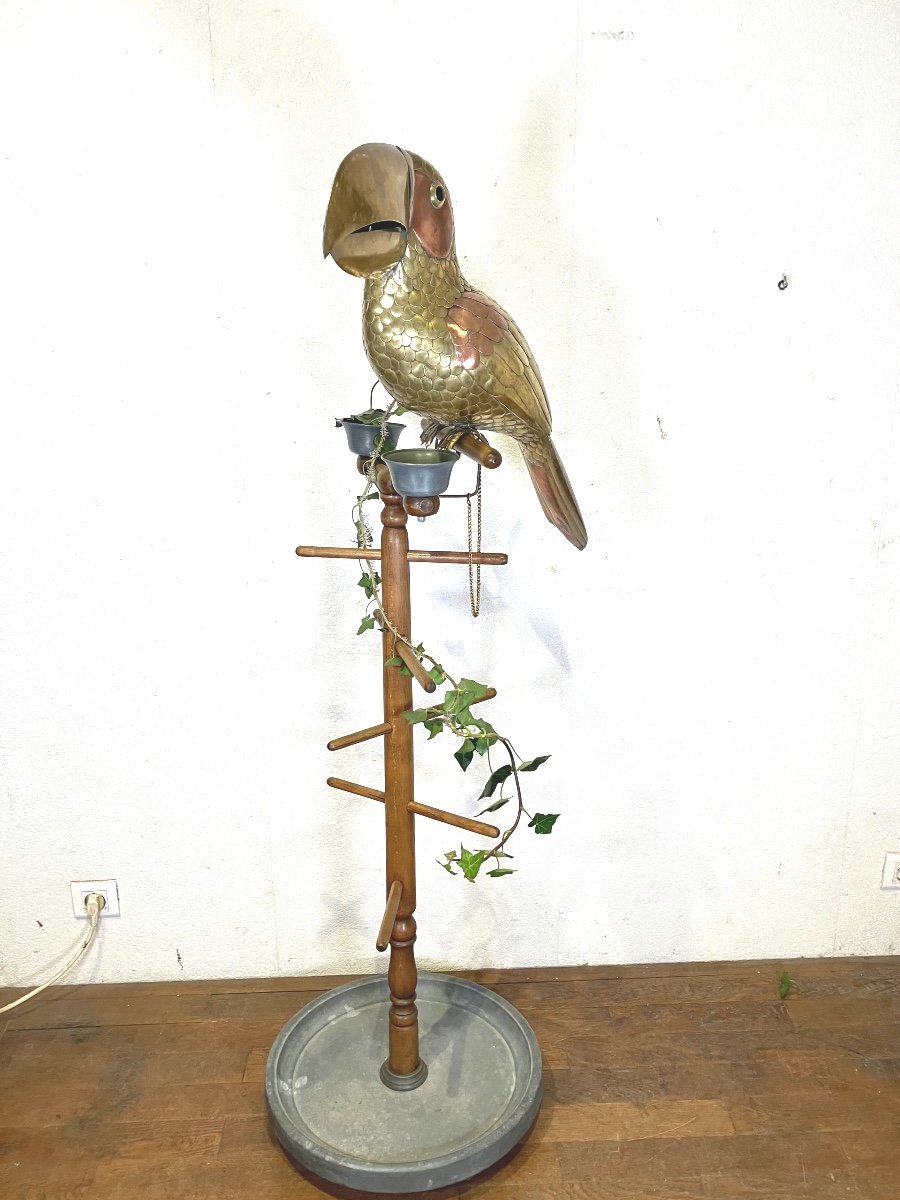 Sergio Bustamante Copper Toucan On Display Stand -photo-1