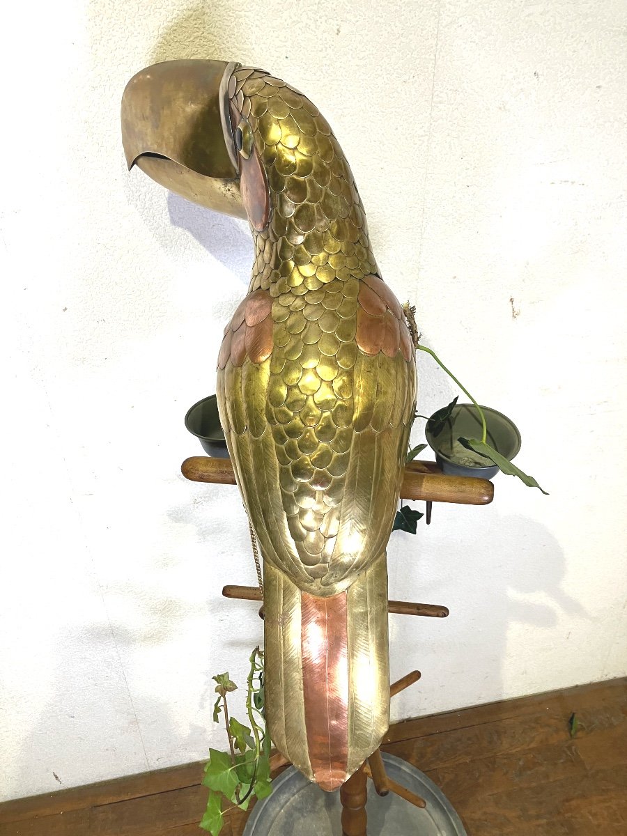 Sergio Bustamante Copper Toucan On Display Stand -photo-4