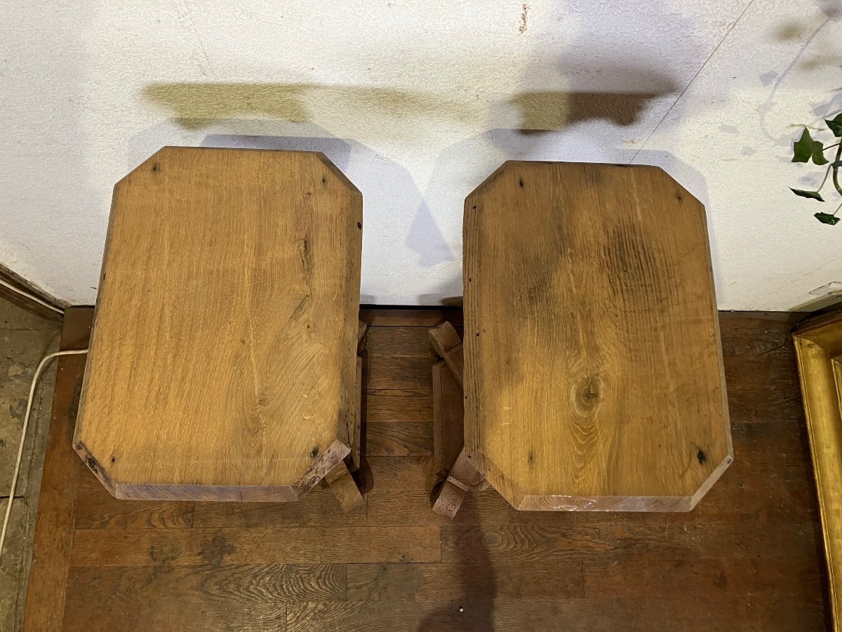 Pair Of Neo-gothic Sideboards In Raw Oak, 19th Century -photo-3