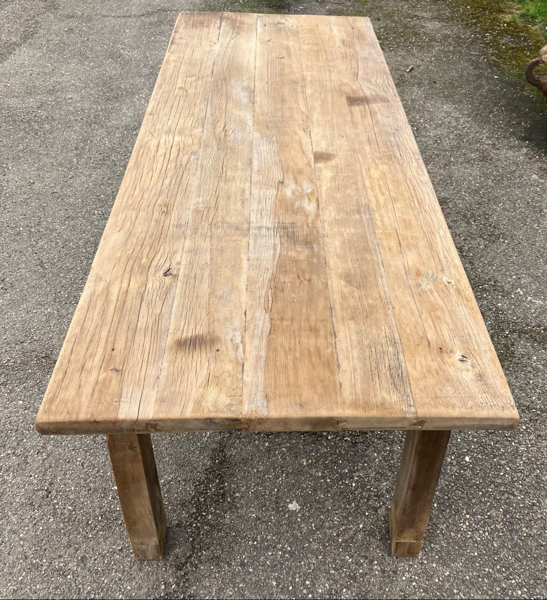 Grande Table De Ferme En Bois Brut 250 Cm -photo-2