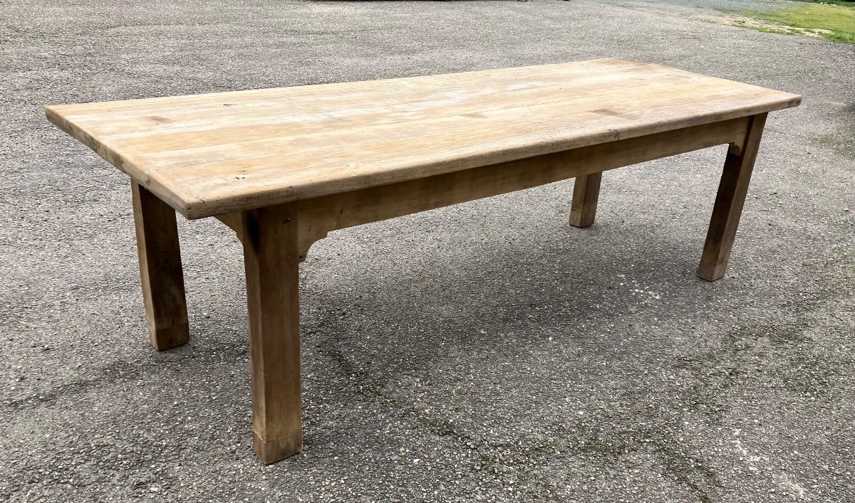 Grande Table De Ferme En Bois Brut 250 Cm -photo-3