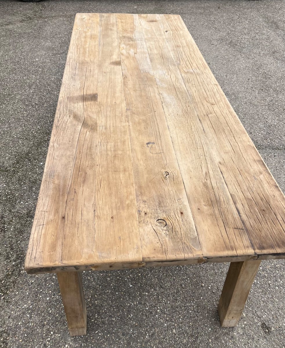 Grande Table De Ferme En Bois Brut 250 Cm -photo-1