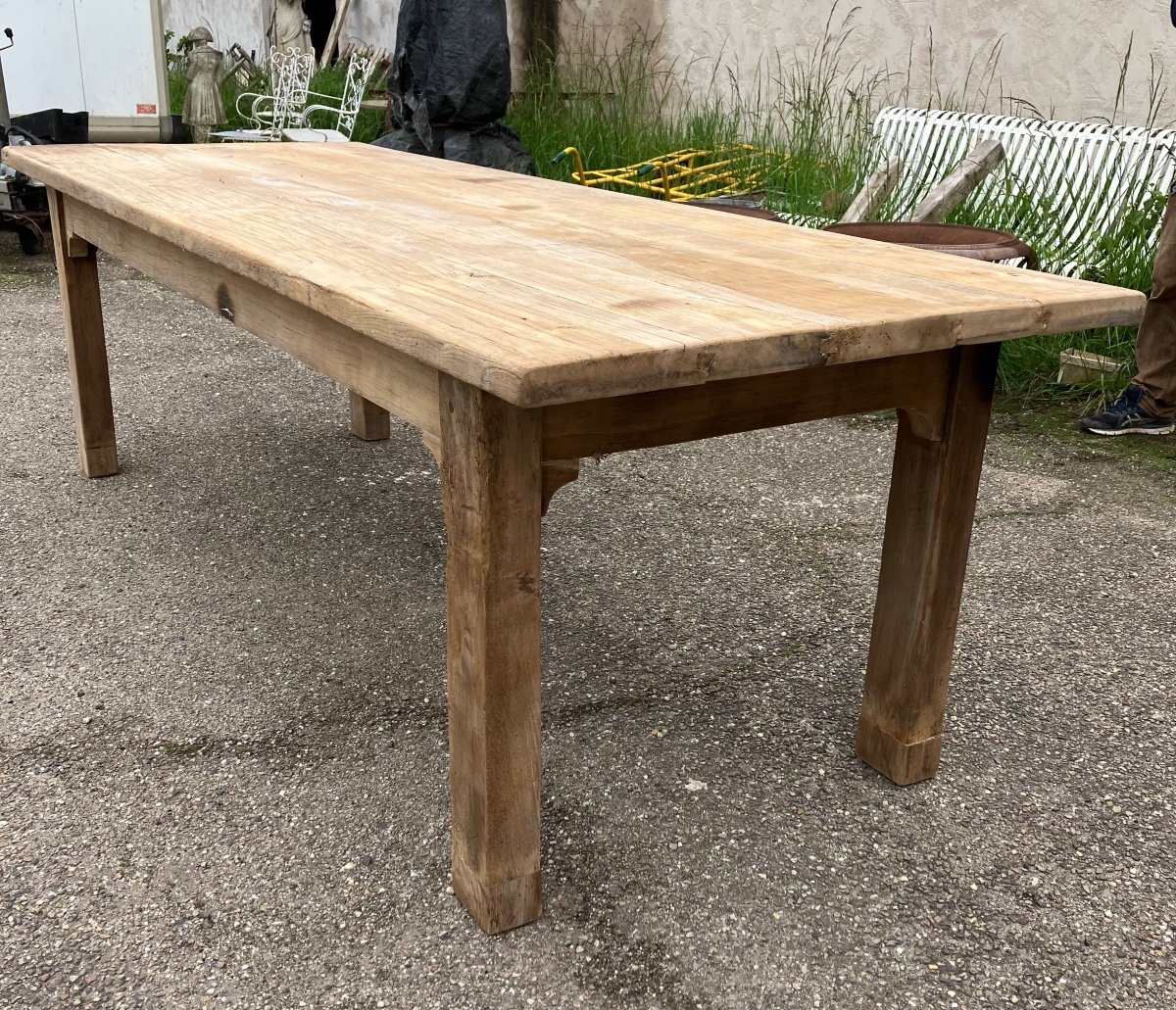 Grande Table De Ferme En Bois Brut 250 Cm 