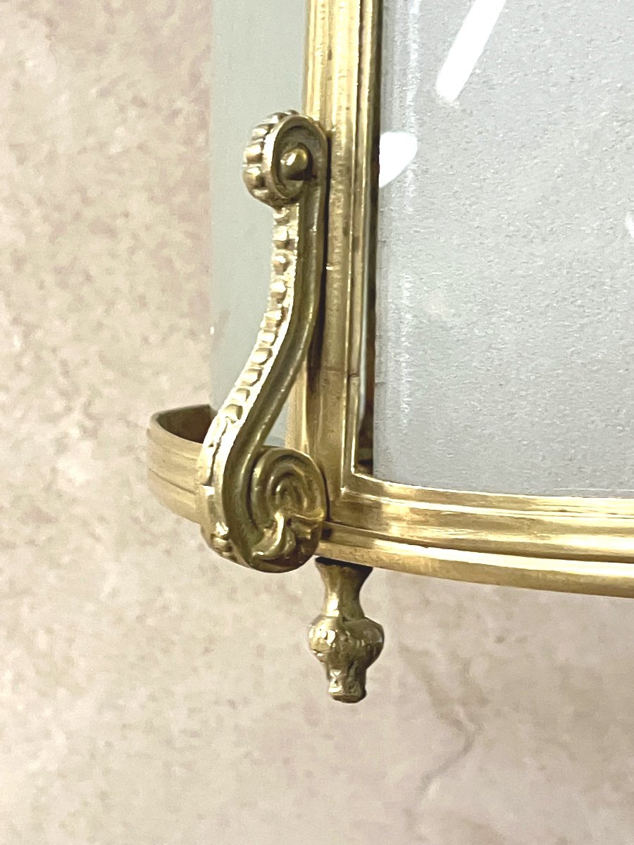 Louis XV Style Bronze And Frosted Glass Entrance Lantern-photo-5