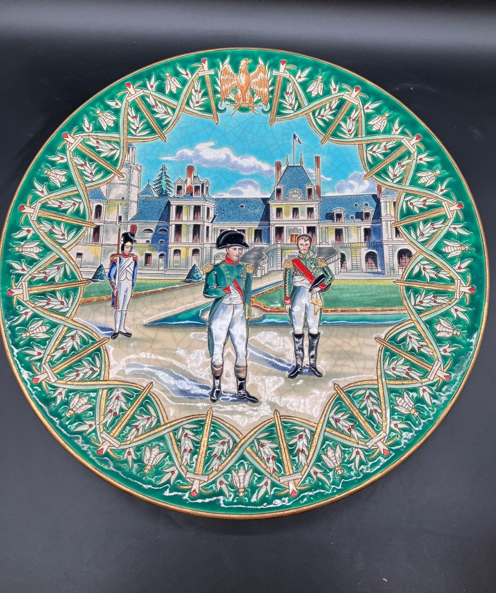 Grand Plat émaux De Longwy Napoléon Tirage Limité Fontainebleau Par Mignon 