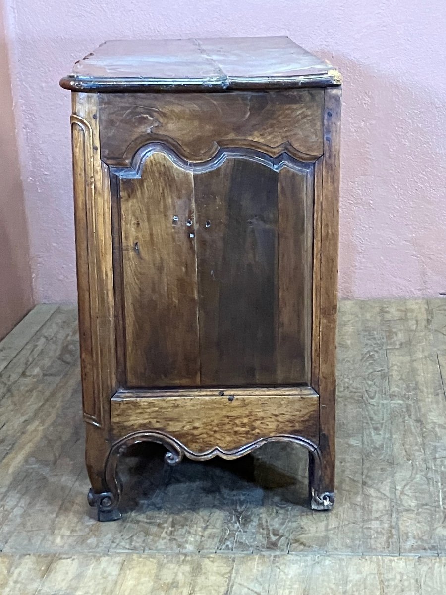 18th Century Louis XV Trompe l'Oeil Chest Of Drawers In Walnut-photo-4