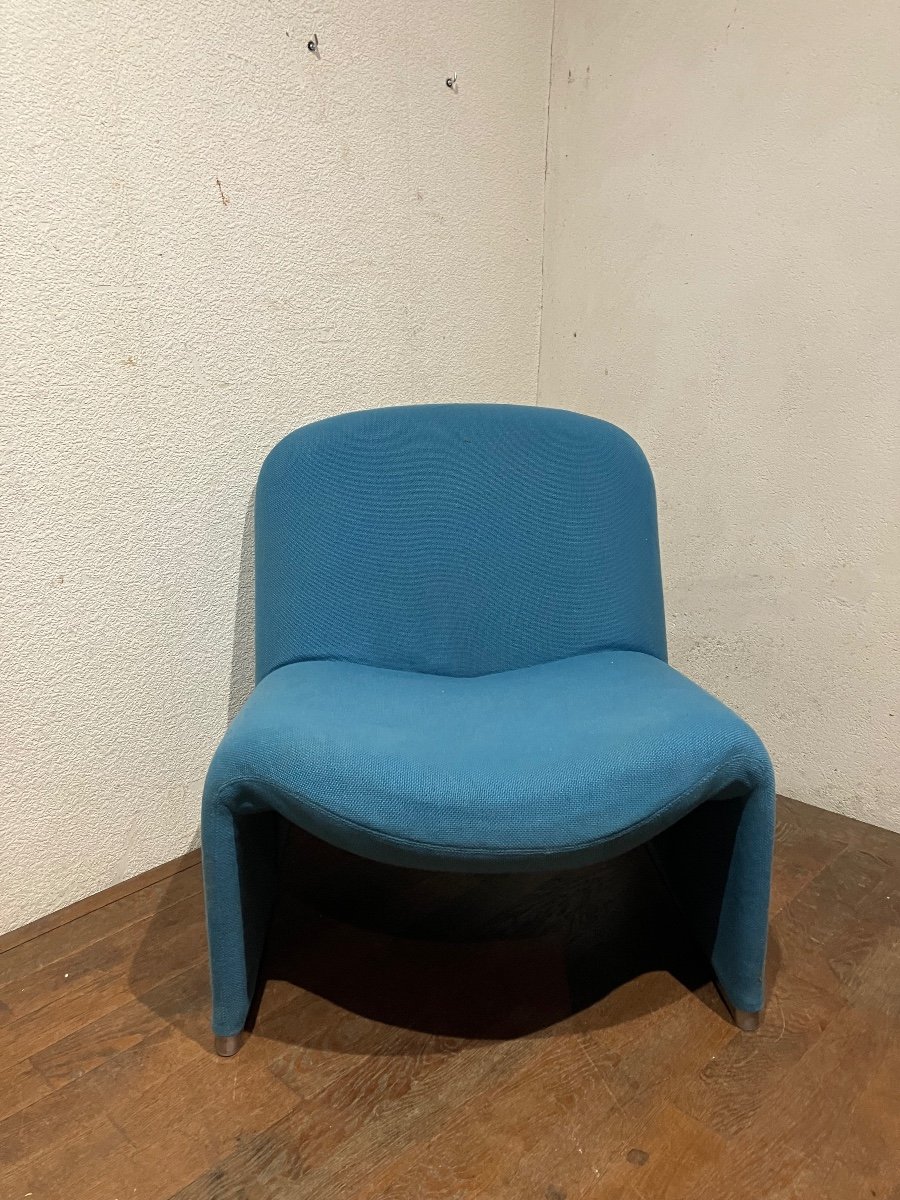 Fauteuil bleu  Alky Par Giancarlo  Piretti Pour Anonima Castelli, 1970s-photo-2