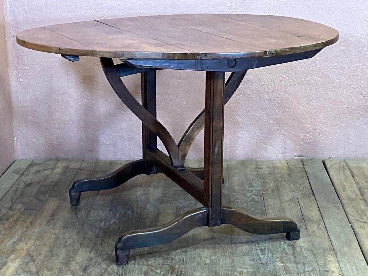 Grande Table Vigneronne En Fruitier époque 19 Eme Pliable-photo-2