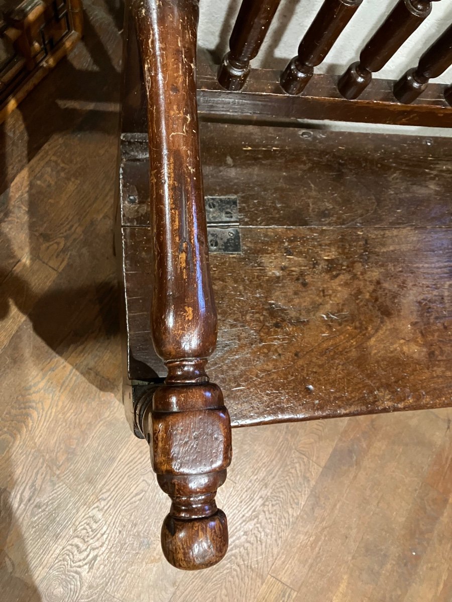 Small Auvergne 18th Century Chest Bench Patina With Auvergne Ox Blood -photo-7