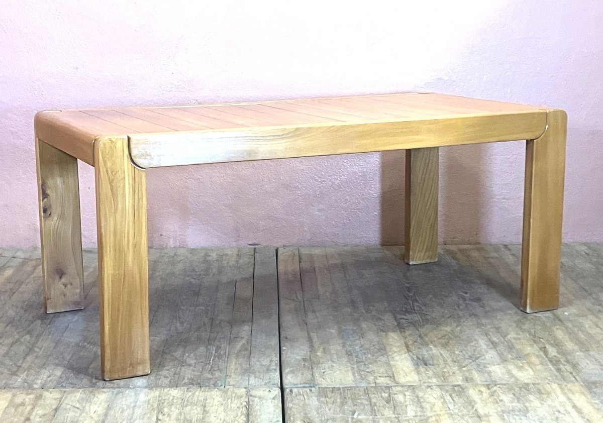 Maison Regain Elm Table With Retractable Extension For Dining Room 