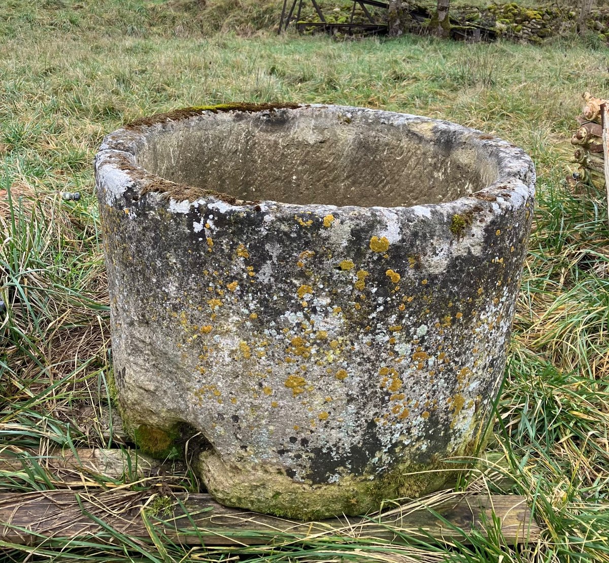 Ponne Lorraine 18eme Pierre Calcaire Barrois Lorrain Cuve Pierre Auge 