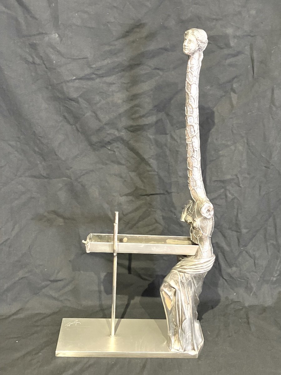 Dali Venus With Giraffe Silvered Bronze Numbered Venturi Arte Publisher 