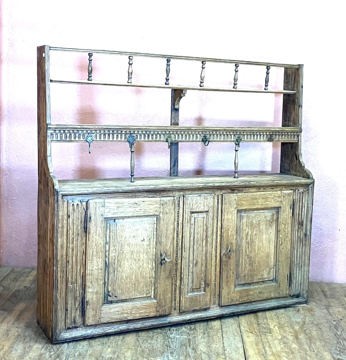 19th Century Raw Oak Sideboard 