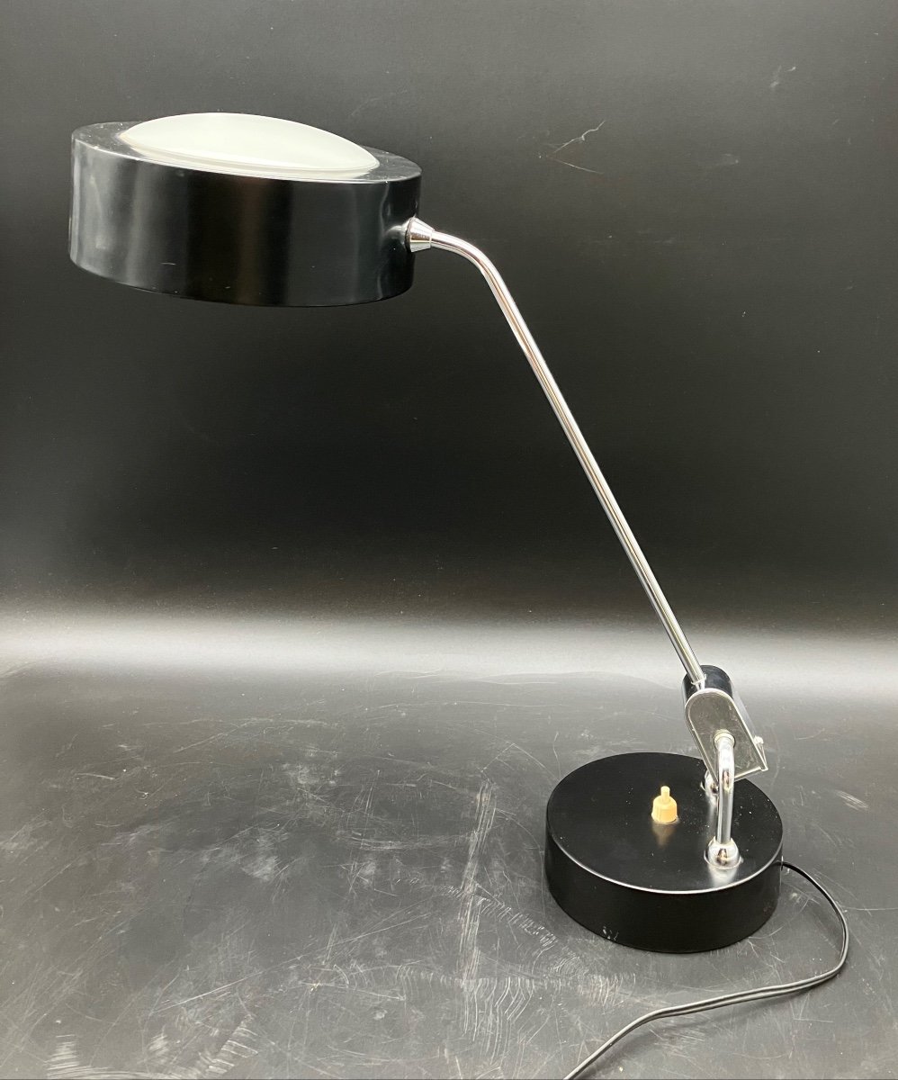 Lampe Perriand édition Jumo Modèle 750 En Métal Laqué Et Chromé Années 60