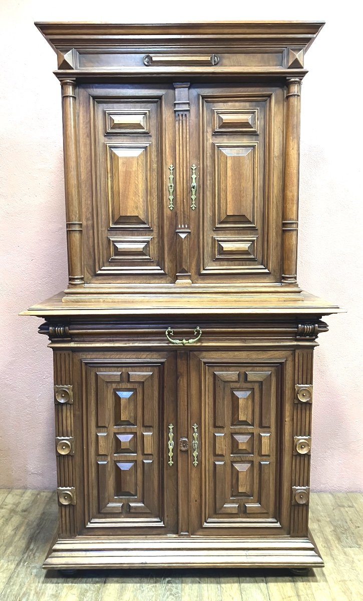 Small Renaissance Buffet In Walnut H 196 Xl 110 Cm 19th Century