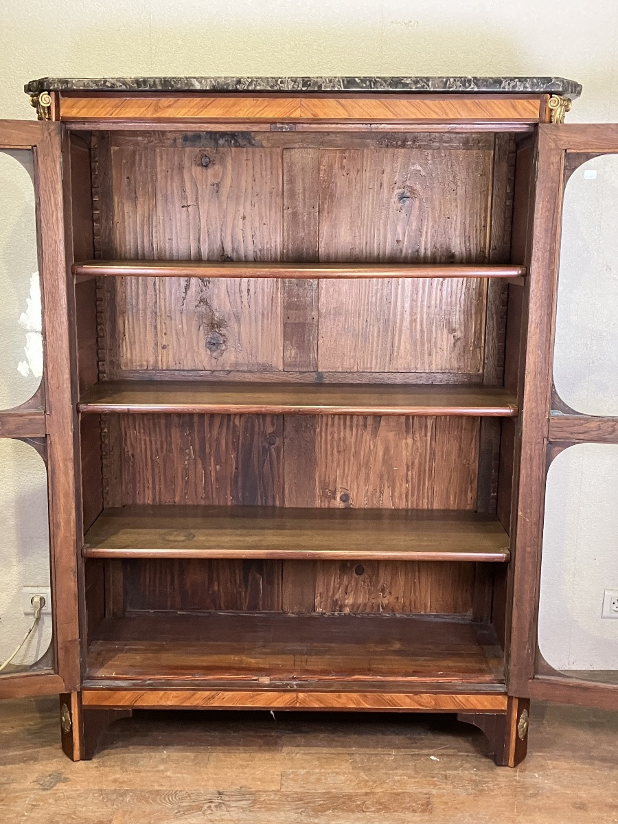 Louis XVI Period Marquetry Library Display Case -photo-3