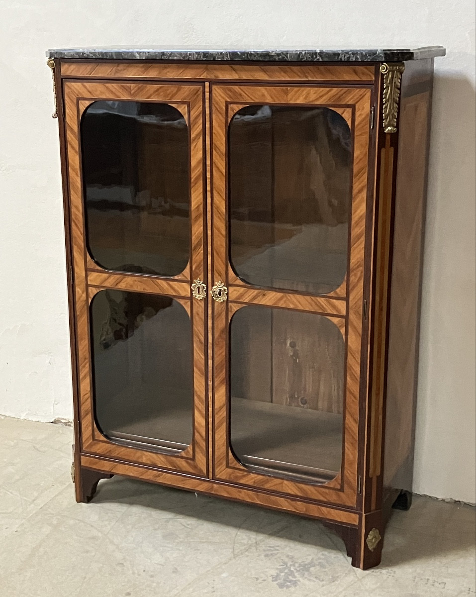 Louis XVI Period Marquetry Library Display Case 